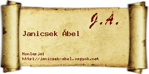 Janicsek Ábel névjegykártya