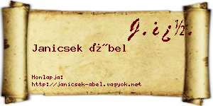 Janicsek Ábel névjegykártya